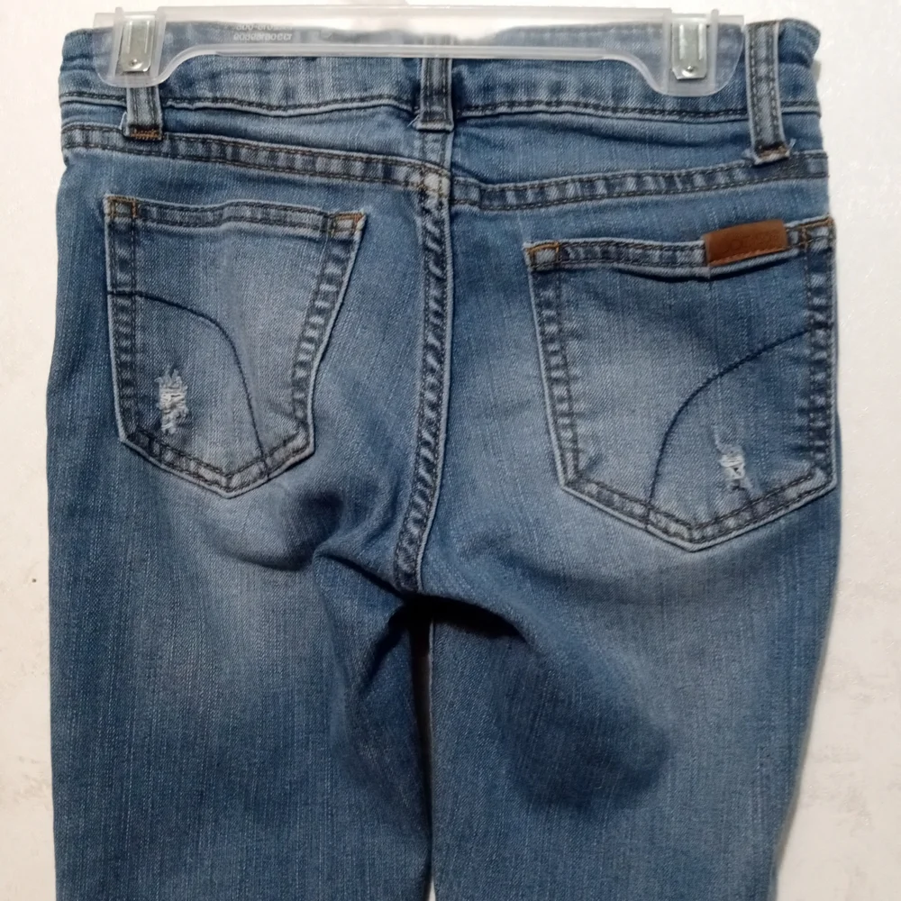 Joe's Jeans Girls Blue Skinny Jeans with Tulip Frayed Hem - Size 8 - Picture 4 of 9